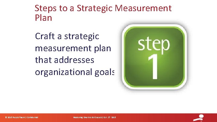 Steps to a Strategic Measurement Plan Craft a strategic measurement plan that addresses organizational