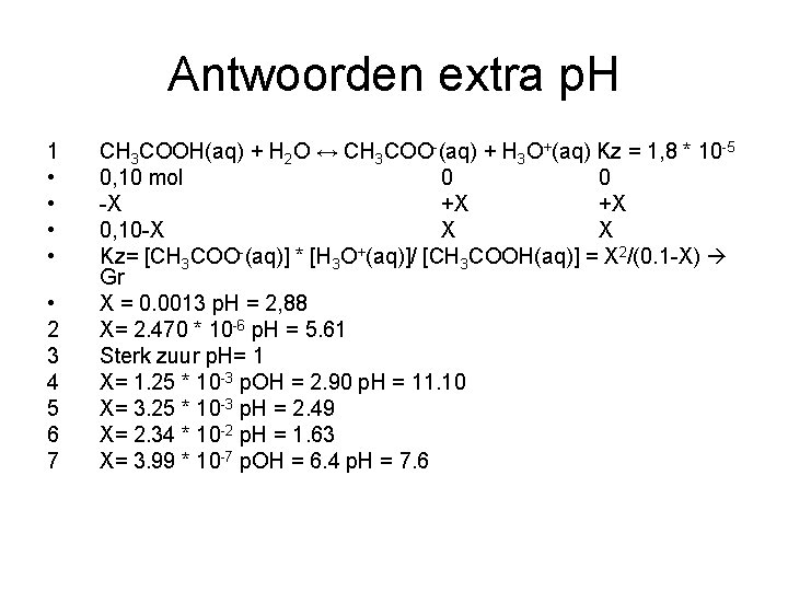 Antwoorden extra p. H 1 • • • 2 3 4 5 6 7