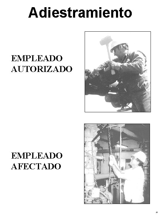 Adiestramiento EMPLEADO AUTORIZADO EMPLEADO AFECTADO 32 