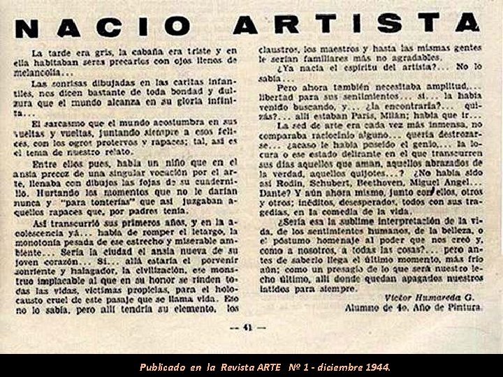 Publicado en la Revista ARTE Nº 1 - diciembre 1944. 