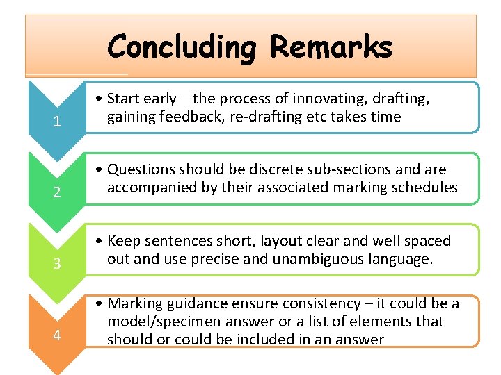 Concluding Remarks 1 • Start early – the process of innovating, drafting, gaining feedback,