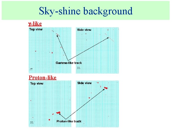 Sky-shine background g-like Proton-like 