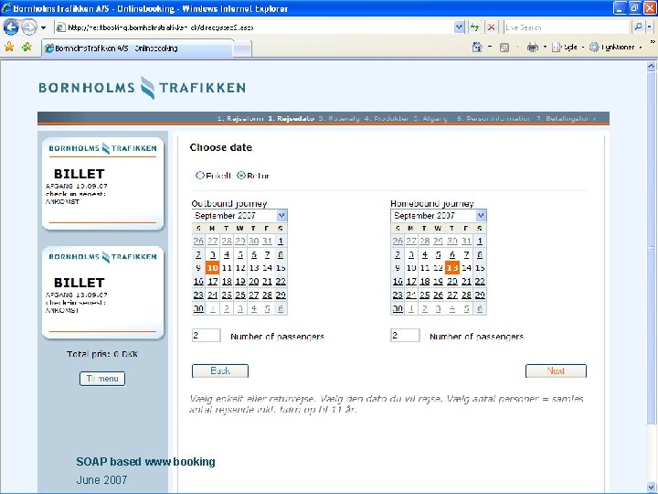 SOAP based www booking June 2007 