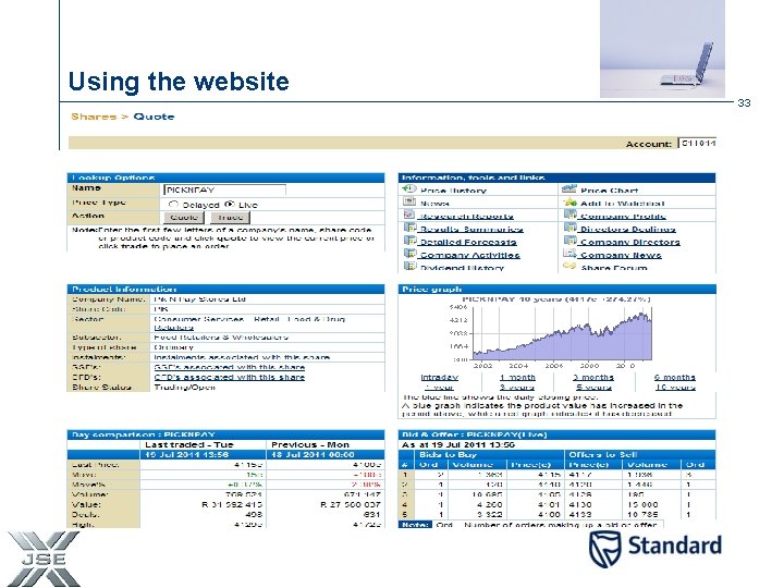 Using the website 33 