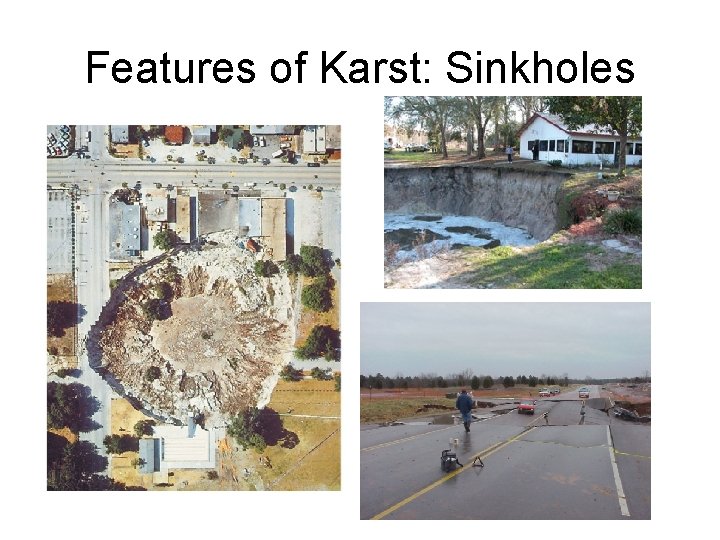 Features of Karst: Sinkholes 