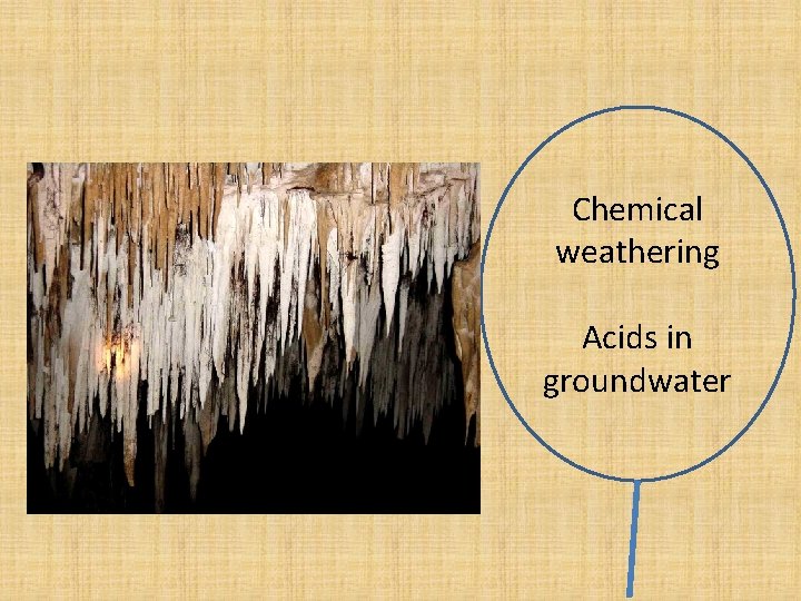 Chemical weathering Acids in groundwater 