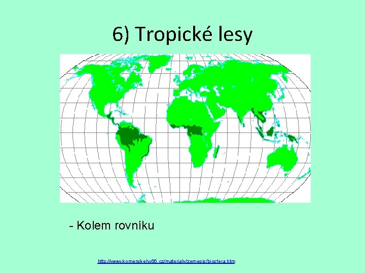 6) Tropické lesy - Kolem rovníku http: //www. komenskeho 66. cz/materialy/zemepis/biosfera. htm 