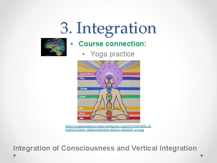 3. Integration • Course connection: • Yoga practice https: //yogametaphysics. files. wordpress. com/2011/12/421898_32 9265737120589_100001114969889_861611_34103257_n-1.