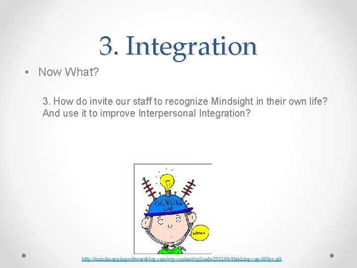 3. Integration • Now What? 3. How do invite our staff to recognize Mindsight