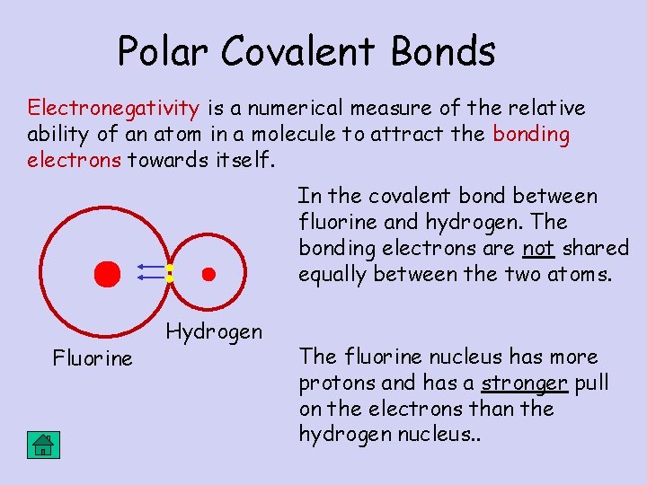 Polar Covalent Bonds Electronegativity is a numerical measure of the relative ability of an Polar Covalent Bonds Electronegativity is a numerical measure of the relative ability of an