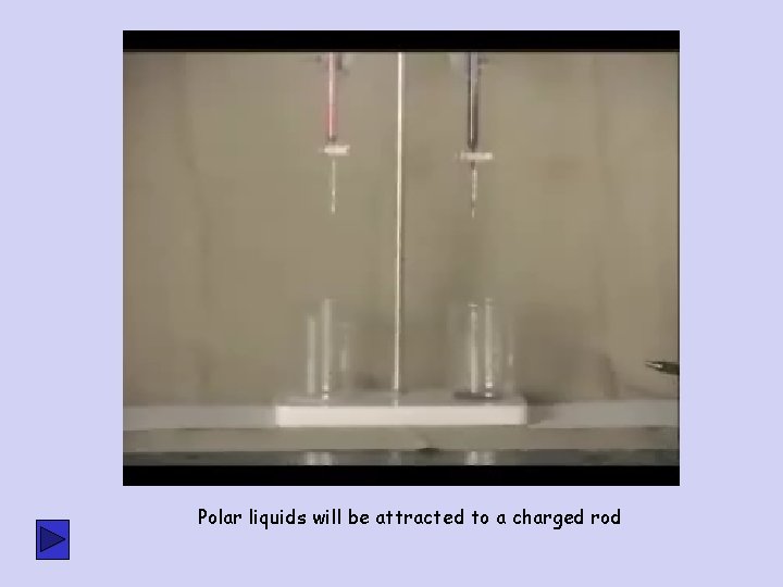 Polar liquids will be attracted to a charged rod Polar liquids will be attracted to a charged rod