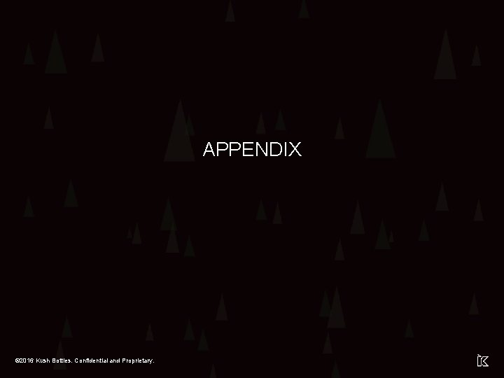 APPENDIX © 2016 Kush Bottles. Confidential and Proprietary. 