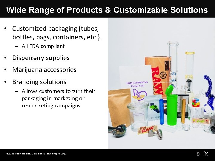 Wide Range of Products & Customizable Solutions • Customized packaging (tubes, bottles, bags, containers,