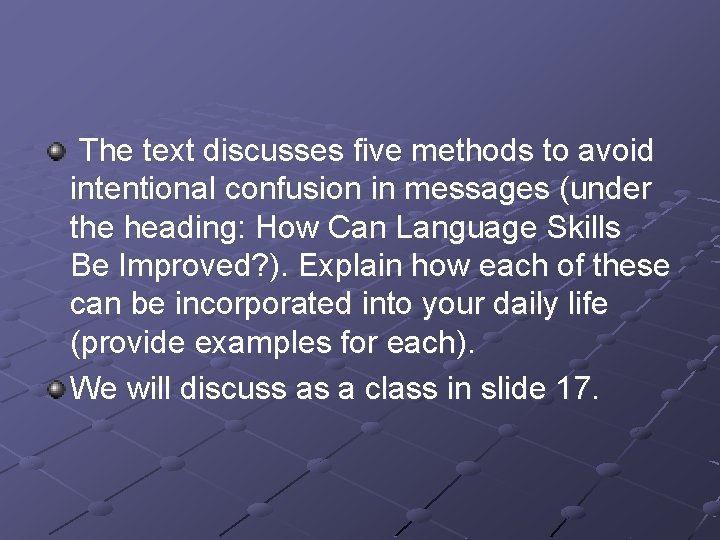  The text discusses five methods to avoid intentional confusion in messages (under the