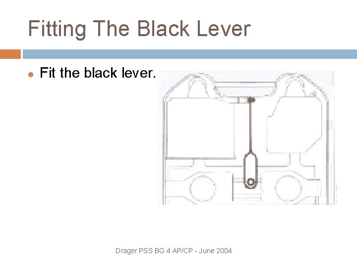 Fitting The Black Lever Fit the black lever. Drager PSS BG 4 AP/CP -