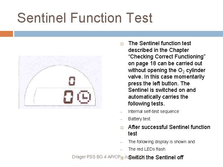 Sentinel Function Test The Sentinel function test described in the Chapter “Checking Correct Functioning”