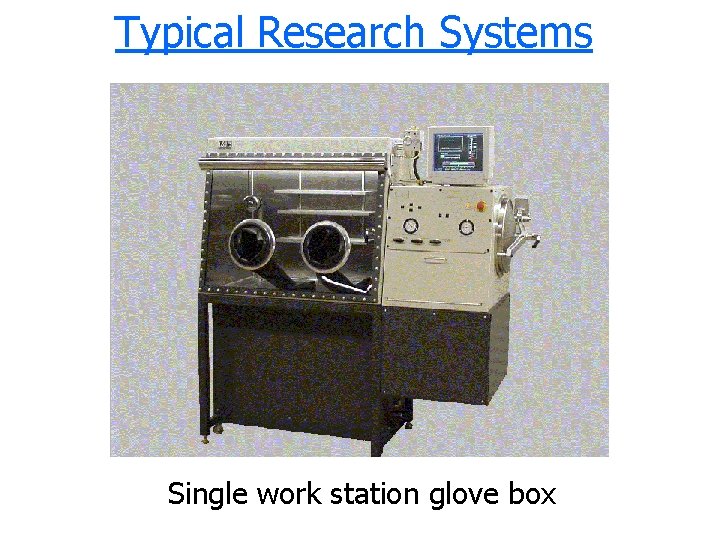 Typical Research Systems Single work station glove box 