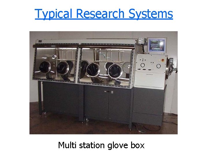 Typical Research Systems Multi station glove box 