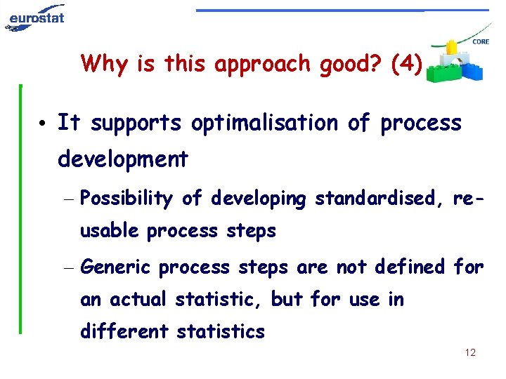 Why is this approach good? (4) • It supports optimalisation of process development –