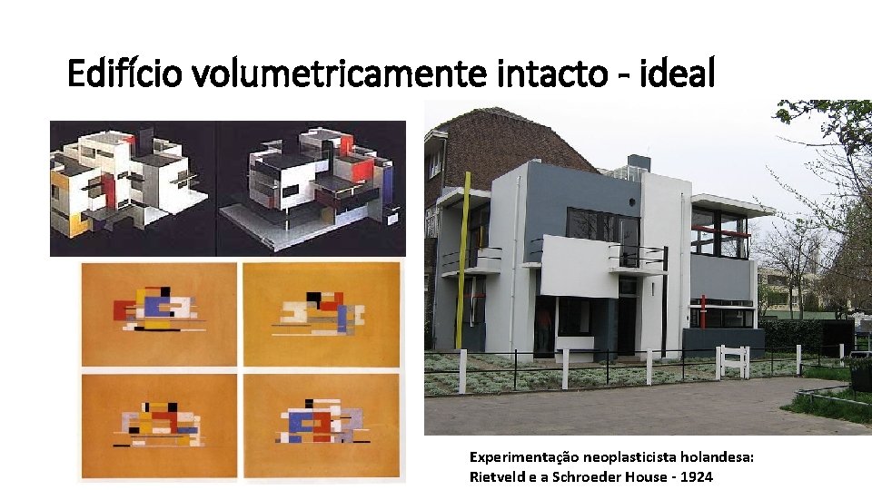 Edifício volumetricamente intacto - ideal Experimentação neoplasticista holandesa: Rietveld e a Schroeder House -