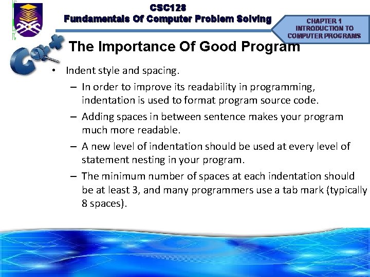 CSC 128 Fundamentals Of Computer Problem Solving CHAPTER 1 INTRODUCTION TO COMPUTER PROGRAMS The