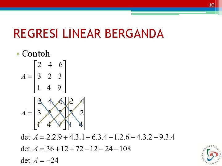 10 REGRESI LINEAR BERGANDA • Contoh 