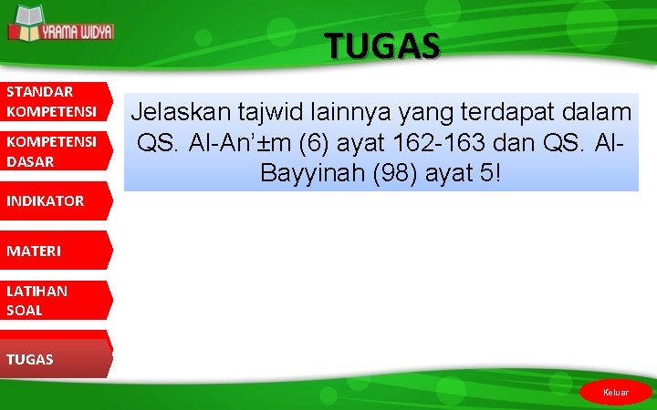 TUGAS STANDAR KOMPETENSI DASAR Jelaskan tajwid lainnya yang terdapat dalam QS. Al-An’±m (6) ayat