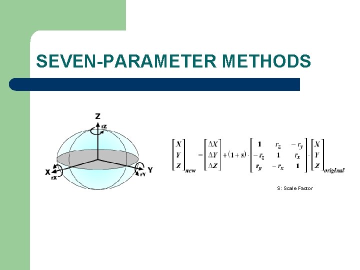 SEVEN-PARAMETER METHODS S: Scale Factor 