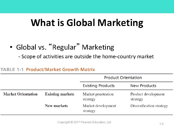 What is Global Marketing • Global vs. “Regular” Marketing - Scope of activities are