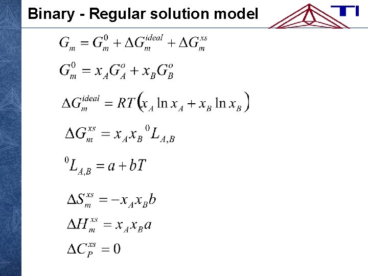Binary - Regular solution model 