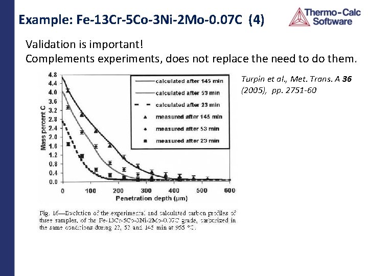 Example: Fe-13 Cr-5 Co-3 Ni-2 Mo-0. 07 C (4) Validation is important! Complements experiments,