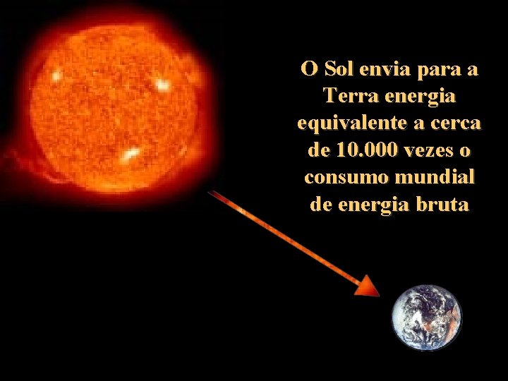 O Sol envia para a Terra energia equivalente a cerca de 10. 000 vezes