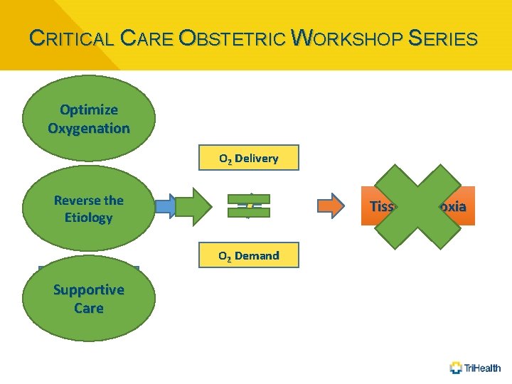 CRITICAL CARE OBSTETRIC WORKSHOP SERIES Optimize Oxygenation Hypoxia O 2 Delivery Reverse the Etiology