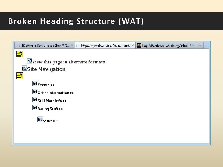 Broken Heading Structure (WAT) 