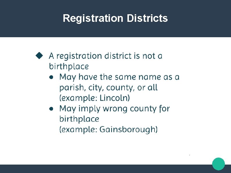 Registration Districts 