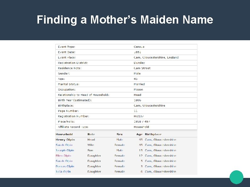 Finding a Mother’s Maiden Name 