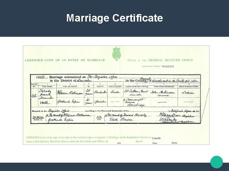 Marriage Certificate 