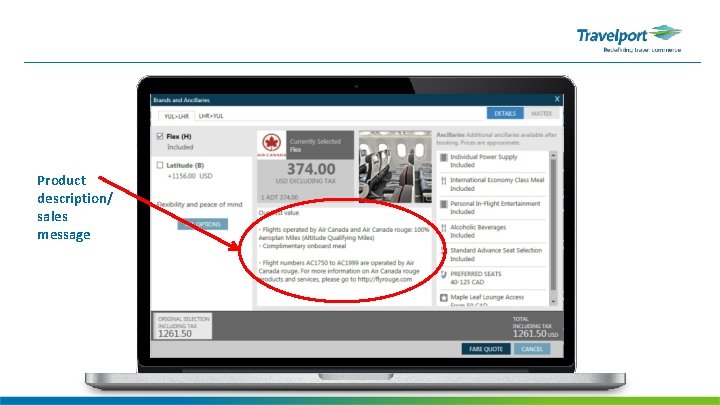 Product description/ sales message 