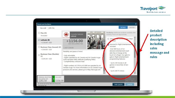 Detailed product description including sales message and rules 