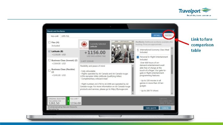 Link to fare comparison table 