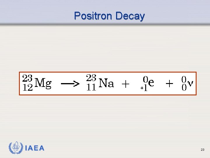 Positron Decay IAEA 23 