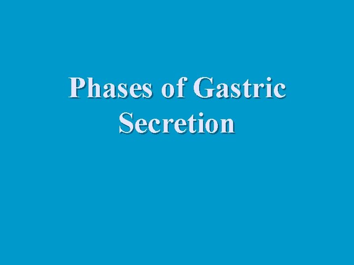 Phases of Gastric Secretion 