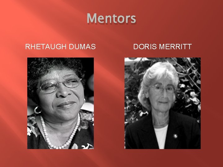 Mentors RHETAUGH DUMAS DORIS MERRITT 
