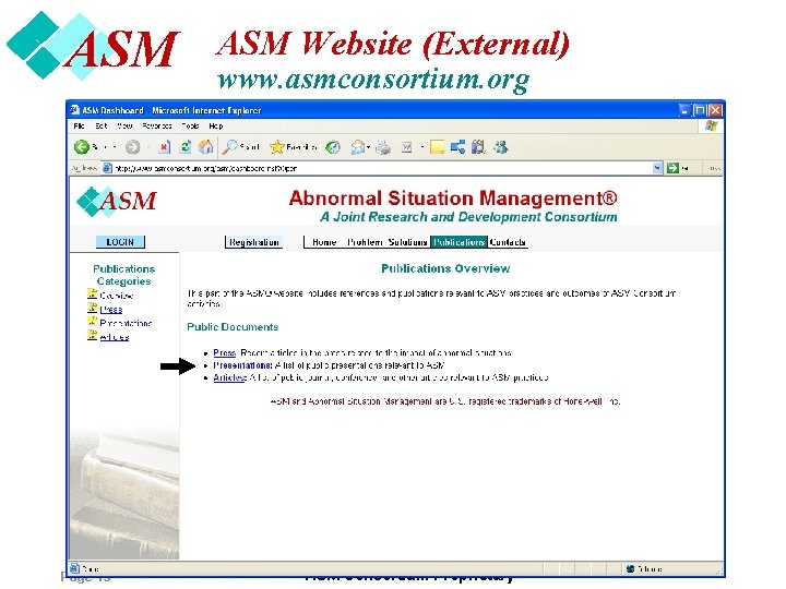 ASM Page 13 ASM Website (External) www. asmconsortium. org ASM Consortium Proprietary 