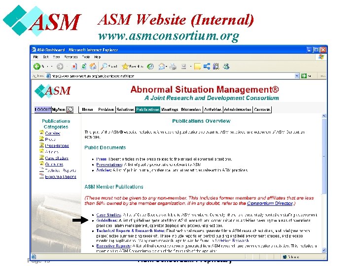 ASM Page 15 ASM Website (Internal) www. asmconsortium. org ASM Consortium Proprietary 