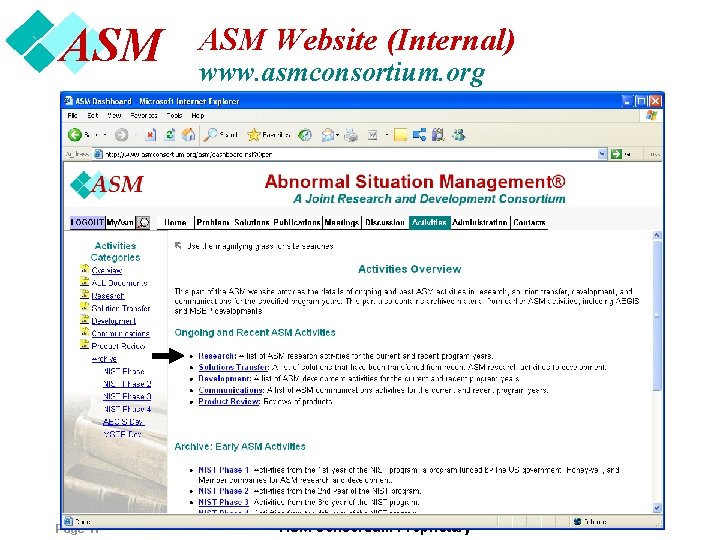 ASM Page 17 ASM Website (Internal) www. asmconsortium. org ASM Consortium Proprietary 
