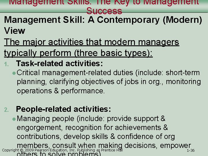 Management Skills: The Key to Management Success Management Skill: A Contemporary (Modern) View The