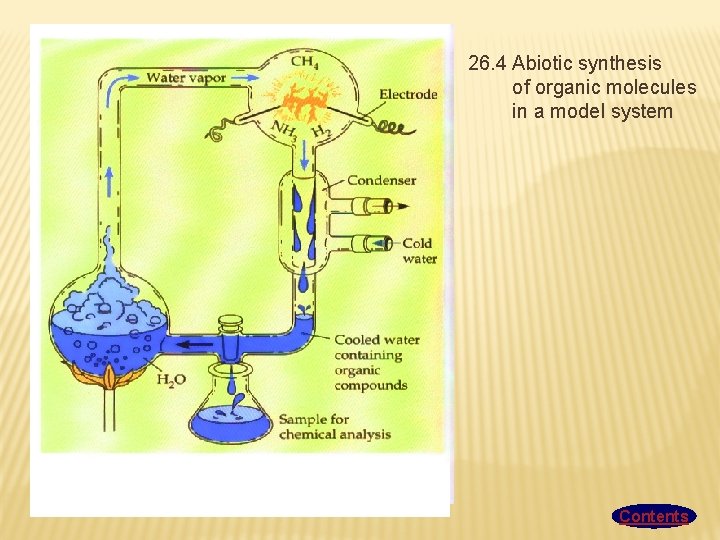 26. 4 Abiotic synthesis of organic molecules in a model system Contents 