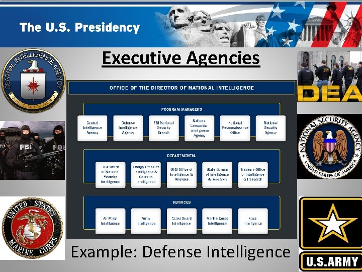 Executive Agencies Example: Defense Intelligence 