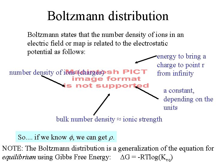 Boltzmann distribution Boltzmann states that the number density of ions in an electric field